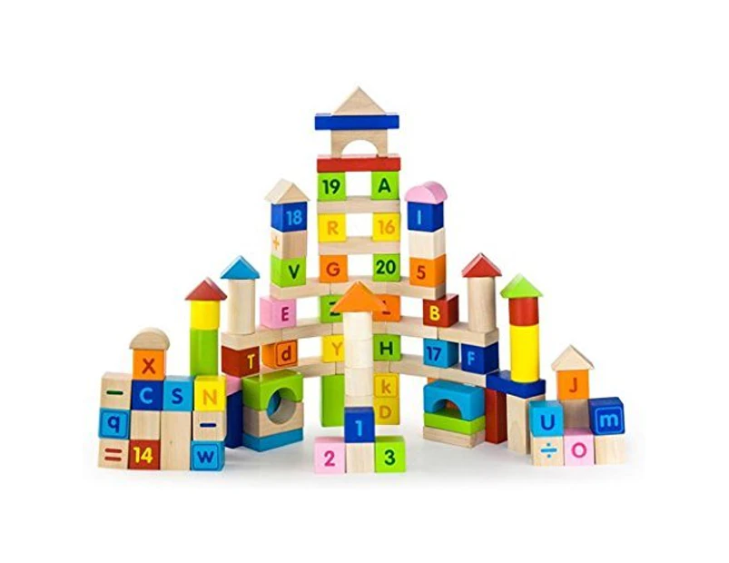 Viga Toys - Alphabet & Number Block Set (100 pieces)