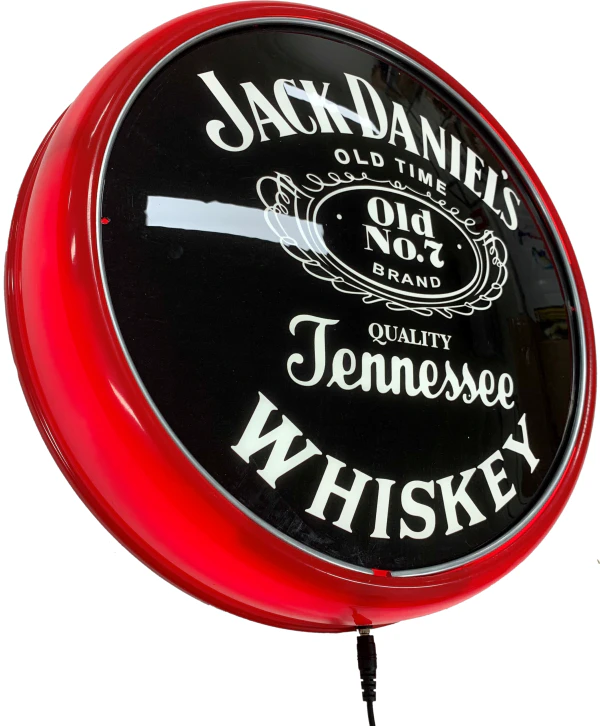 Jack Daniels RED LED Bar Lighting Wall Sign Light Button