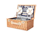 Alfresco 4 Person Picnic Basket Baskets Blue Deluxe Outdoor Corporate Blanket Park