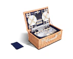 Alfresco 4 Person Picnic Basket Baskets Blue Deluxe Outdoor Corporate Blanket Park