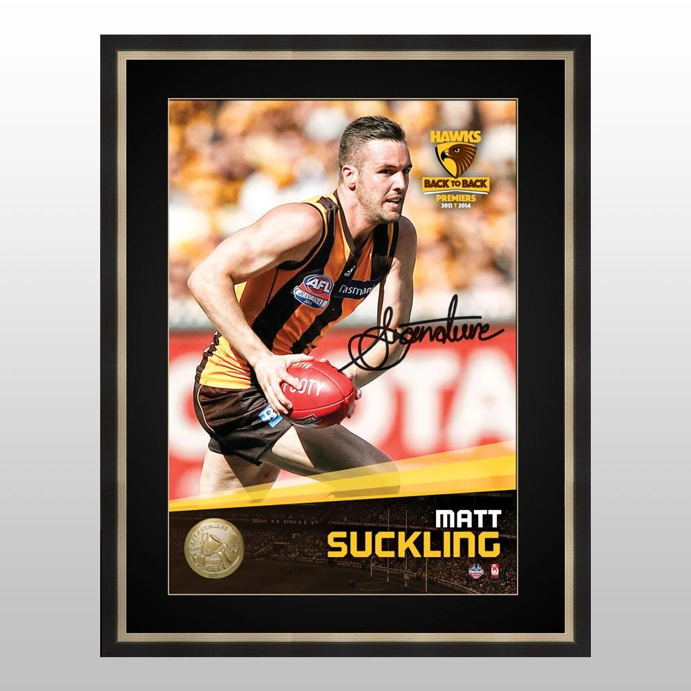 Hawthorn Hawks - Matthew Suckling Signed & Framed Premiership Herograph