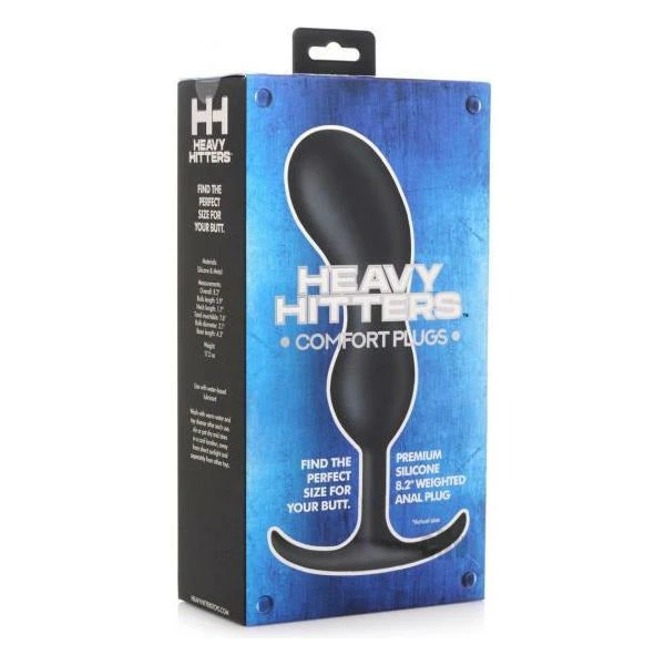 Heavy Hitters Comfort Plugs 8.2 Black Luxurious Weighted Silicone Butt Plug For Deep Pleasure