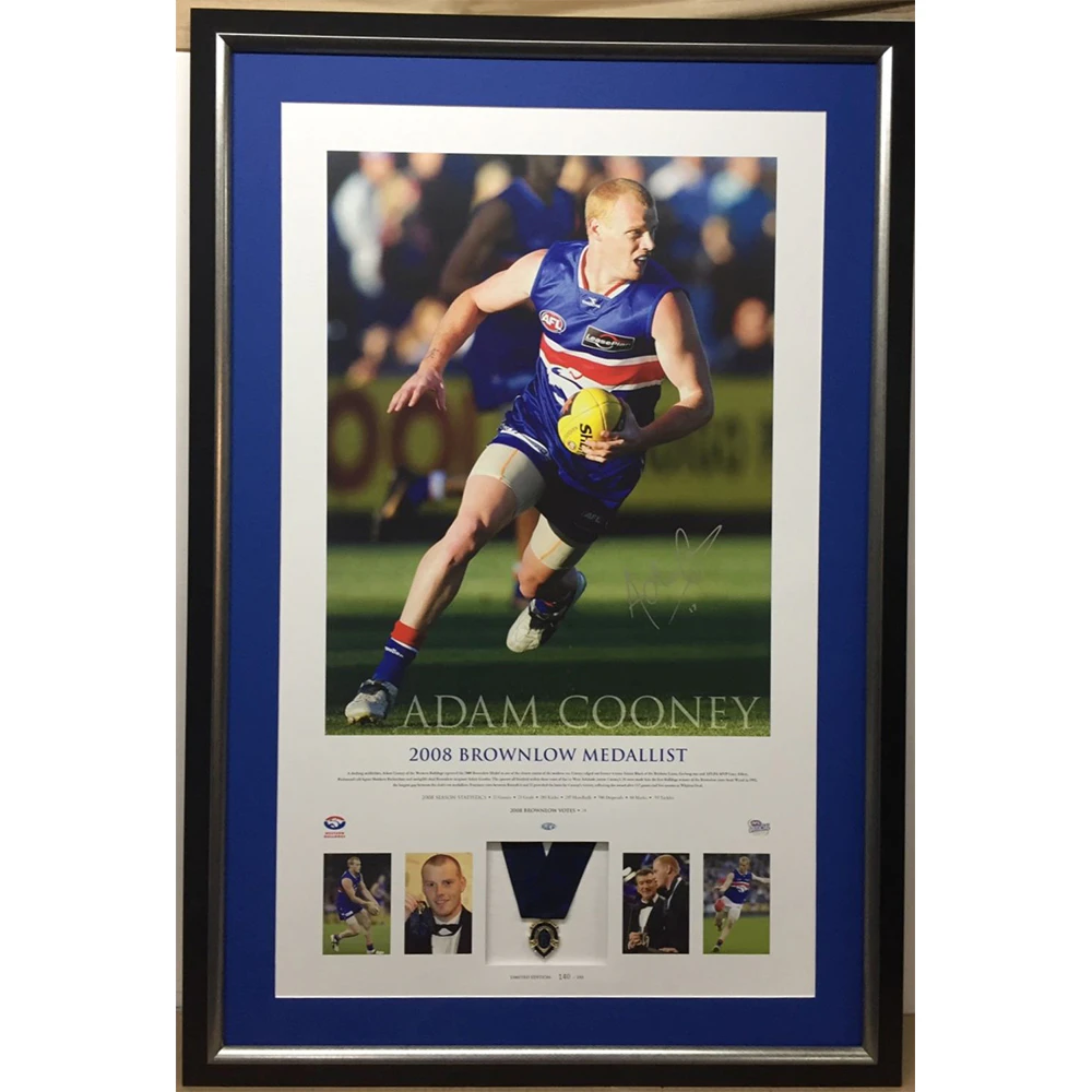 Western Bulldogs - Adam Cooney 2008 Brownlow Medallist Signed & Framed Limited Edition Lithograph