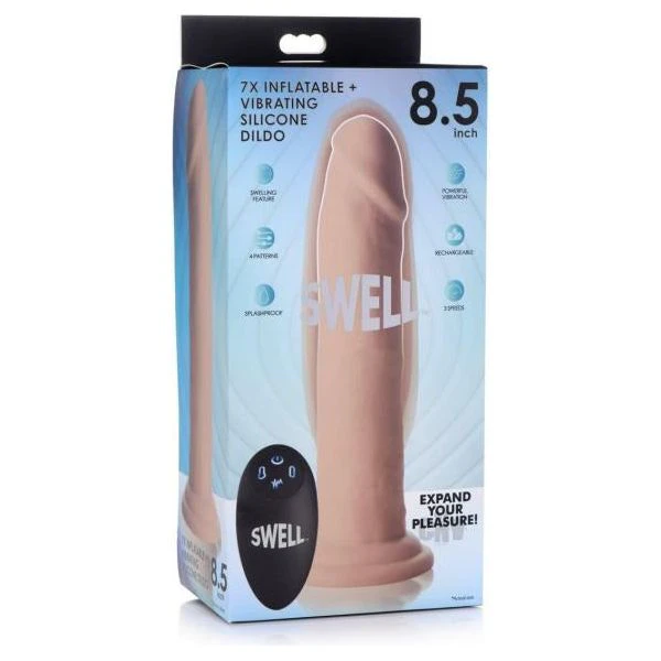 Introducing The Sensaswell 7x Inflate And Vibe Dildo 8.5 The Ultimate Pleasure Enhancer For All Genders, Offering Intense Stimulat