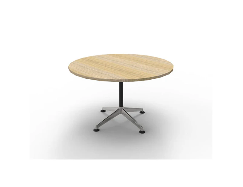 Cyclone Round Meeting Table 900Mm Natural Oak - Flat Pack Delivery