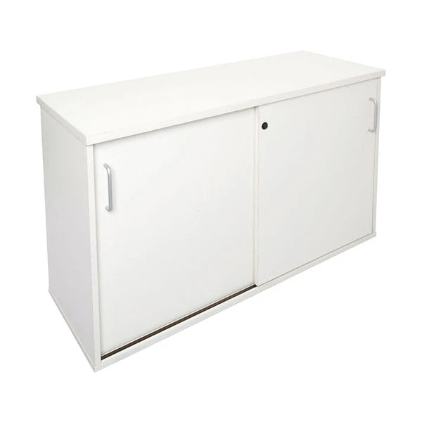 Sliding Door Sideboard 1200Mm W X 450Mm D X 730Mm H Natural White - Flat Pack Delivery