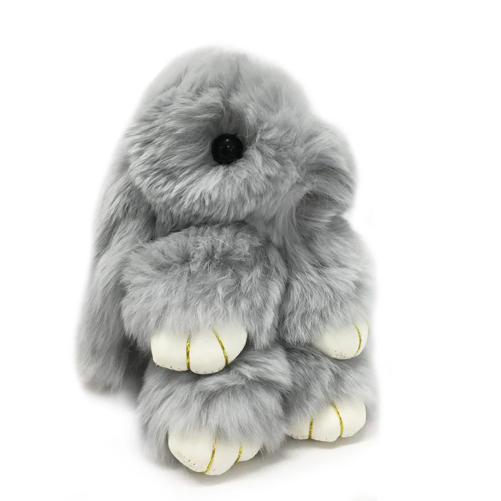 Cute Plush Bunny Keyrings - Grey