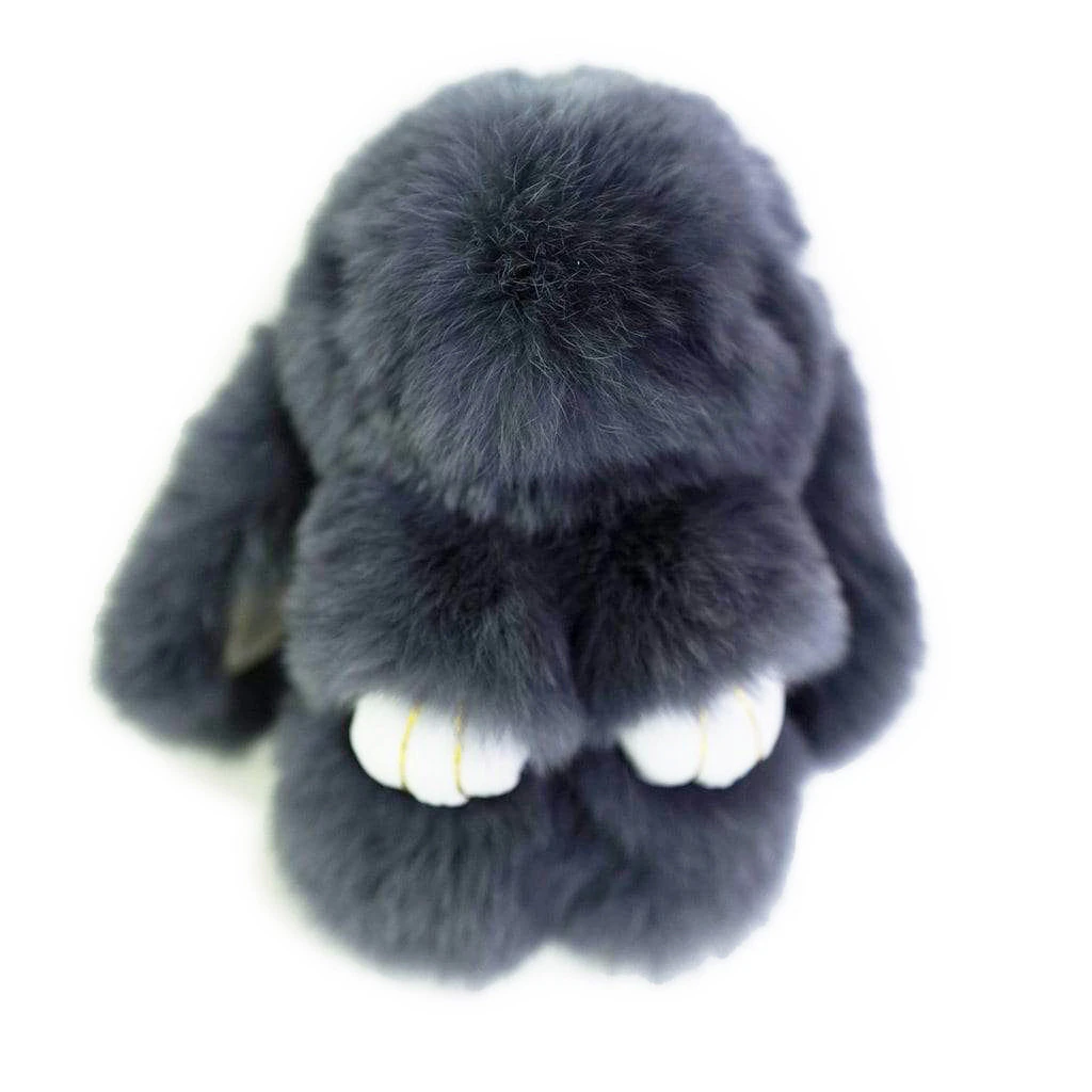 Cute Plush Bunny Keyrings - Dark Grey