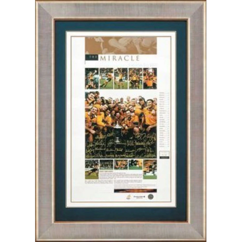 Rugby Union - Australian Wallabies - 2000 Bledisloe Cup Signed and Framed Lithograph