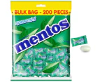 Mentos Spearmint Mint Pack 200 540g Individually Wrapped Green Bulk