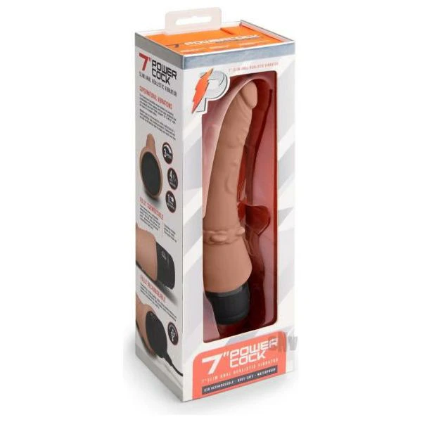 Introducing The Sensatoy Powercock 7 Slim Anal Realistic Vibrator Model Sc 2021, Designed For Ultimate Backdoor Pleasure In Mocha