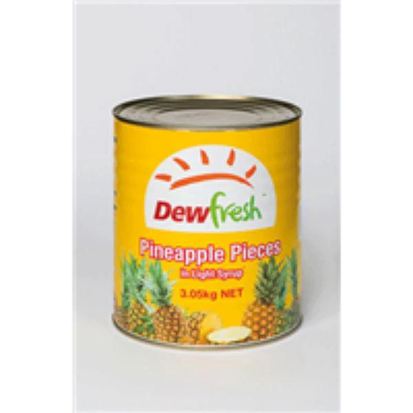 Dewfresh Pineapple Pieces In Light Syrup 3Kg