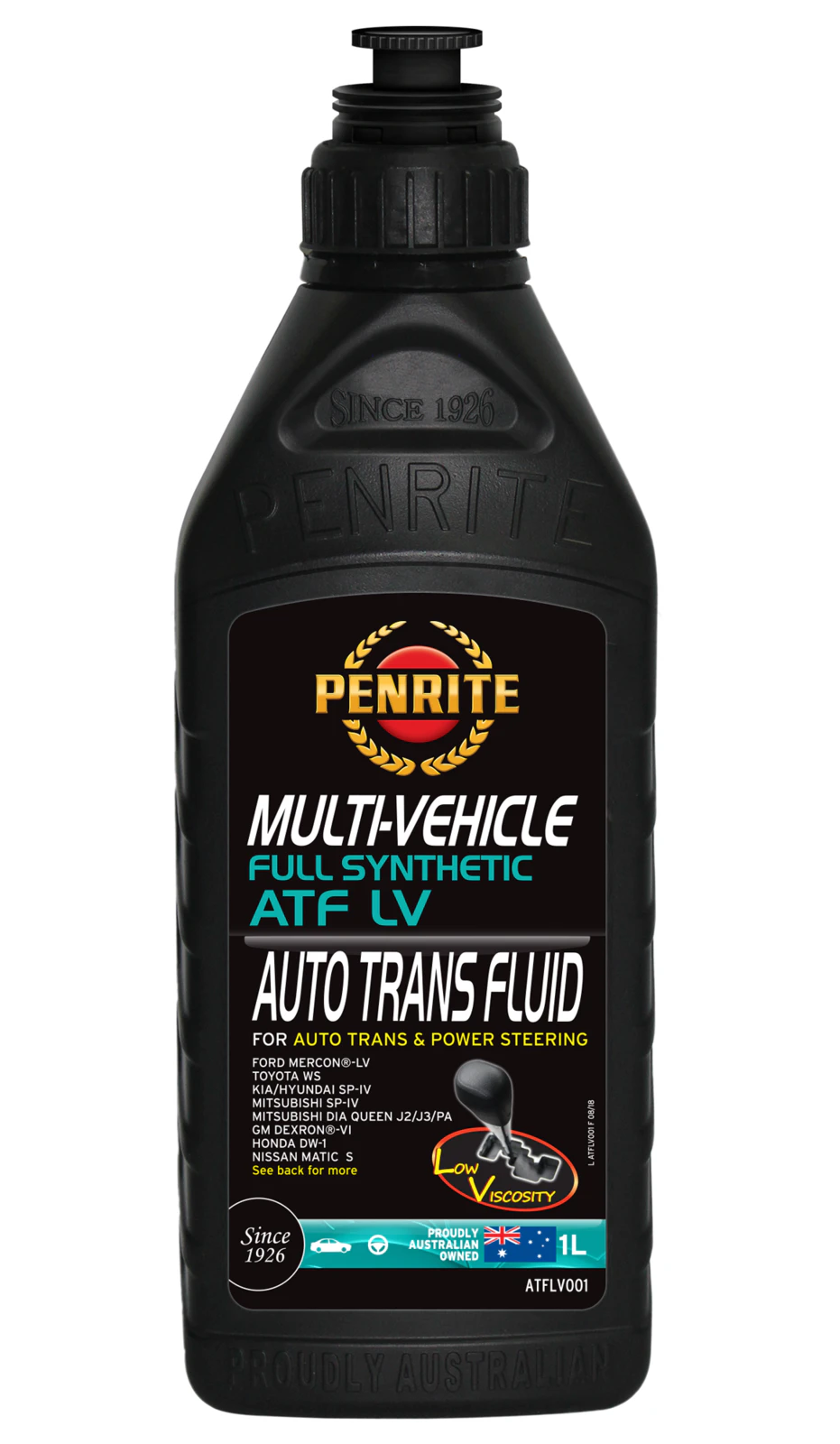 Penrite Multi Vehicle Low Viscosity Full Synthetic Auto Transmission Fluid  1l  ATFLV001