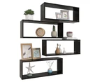 vidaXL Wall Cube Shelves 4 pcs Black 60x15x23 cm Engineered Wood