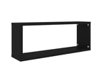 vidaXL Wall Cube Shelves 4 pcs Black 60x15x23 cm Engineered Wood