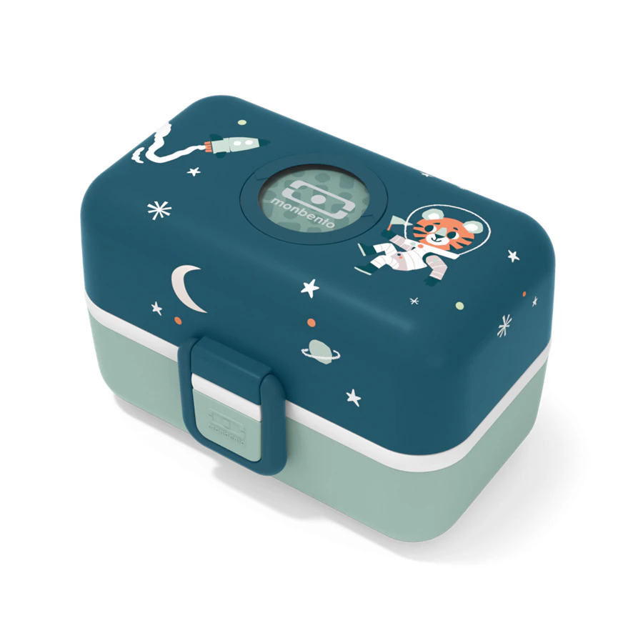 Monbento Tresor Graphic 0.8L Kids Lunch Bento Box Food Container-Cosmic Blue