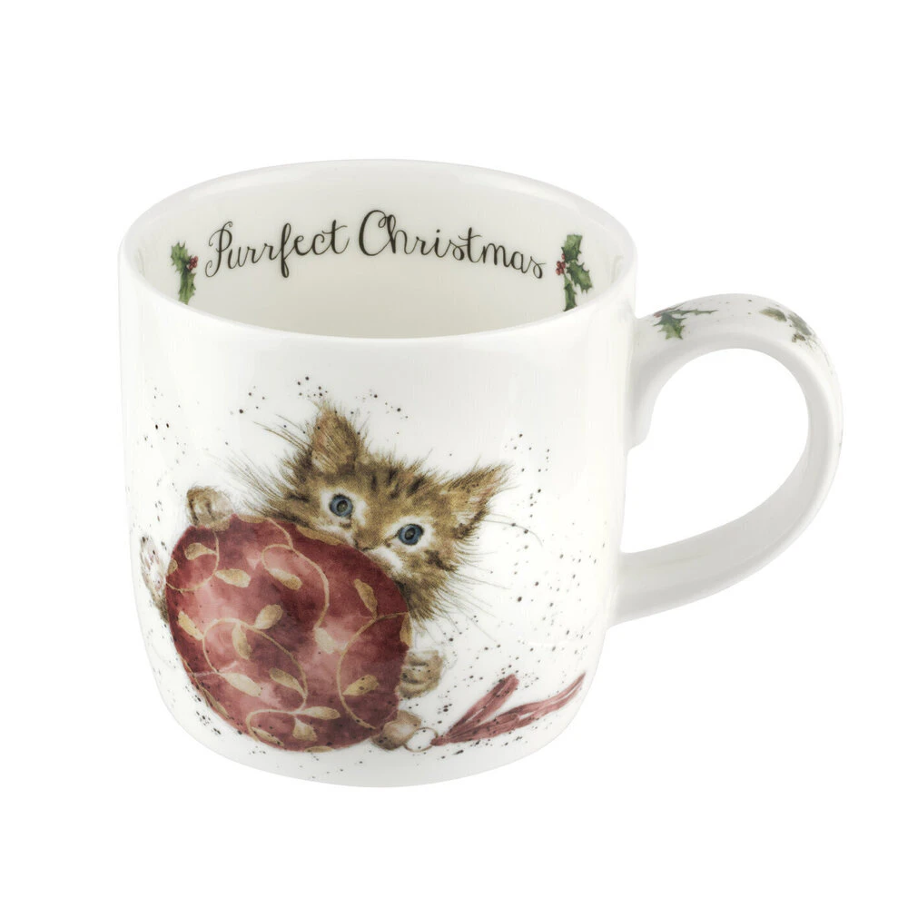 Royal Worcester Wrendale Christmas Mug - Purrfect