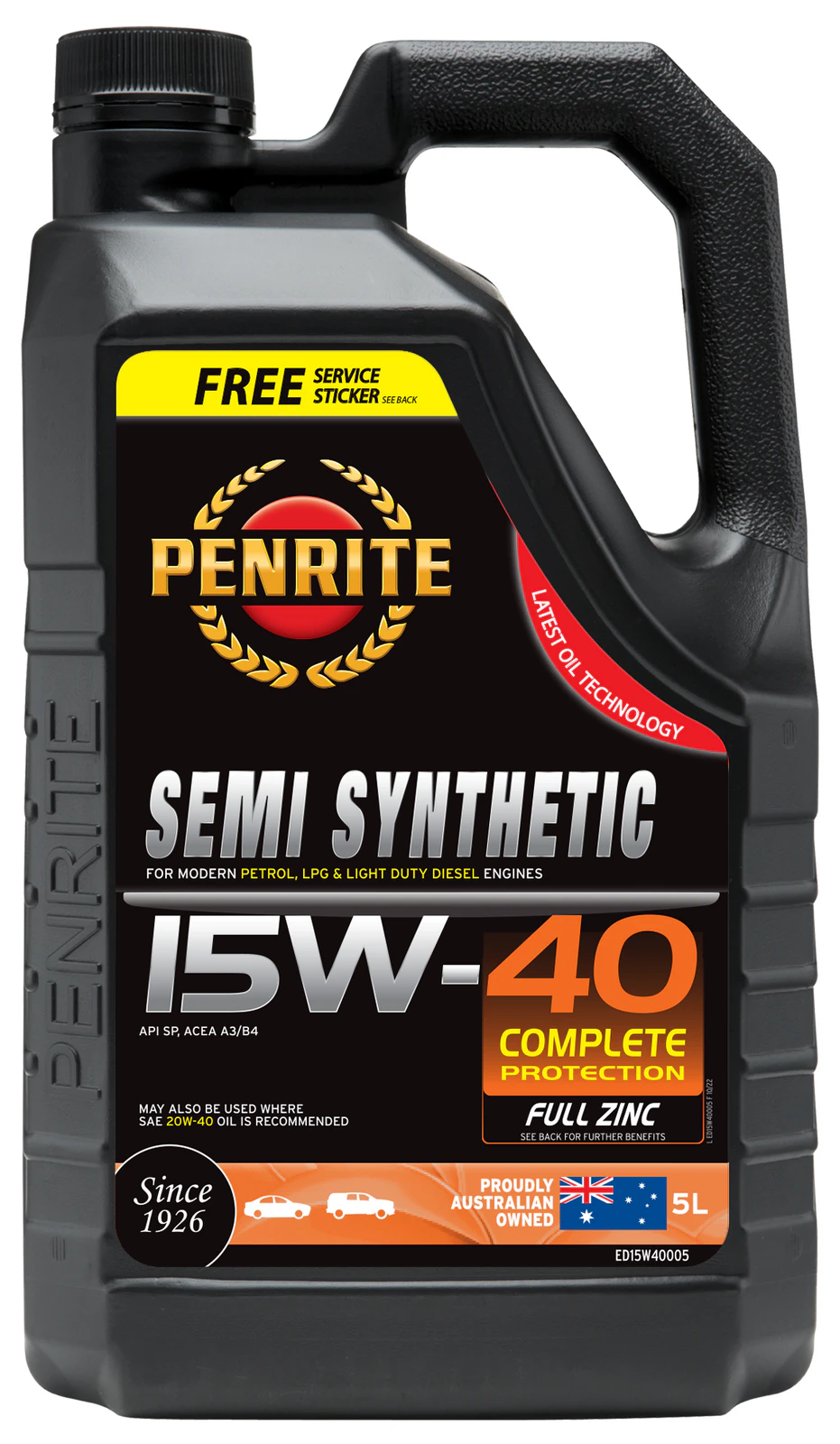 Penrite Semi Synthetic Engine Oil 15W-40 5L - ED15W40005