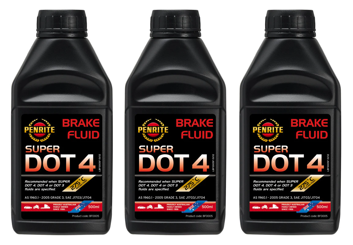 Penrite Super Dot 4 Brake Fluid - Pack of 3 (500mL each) - BF0005-3