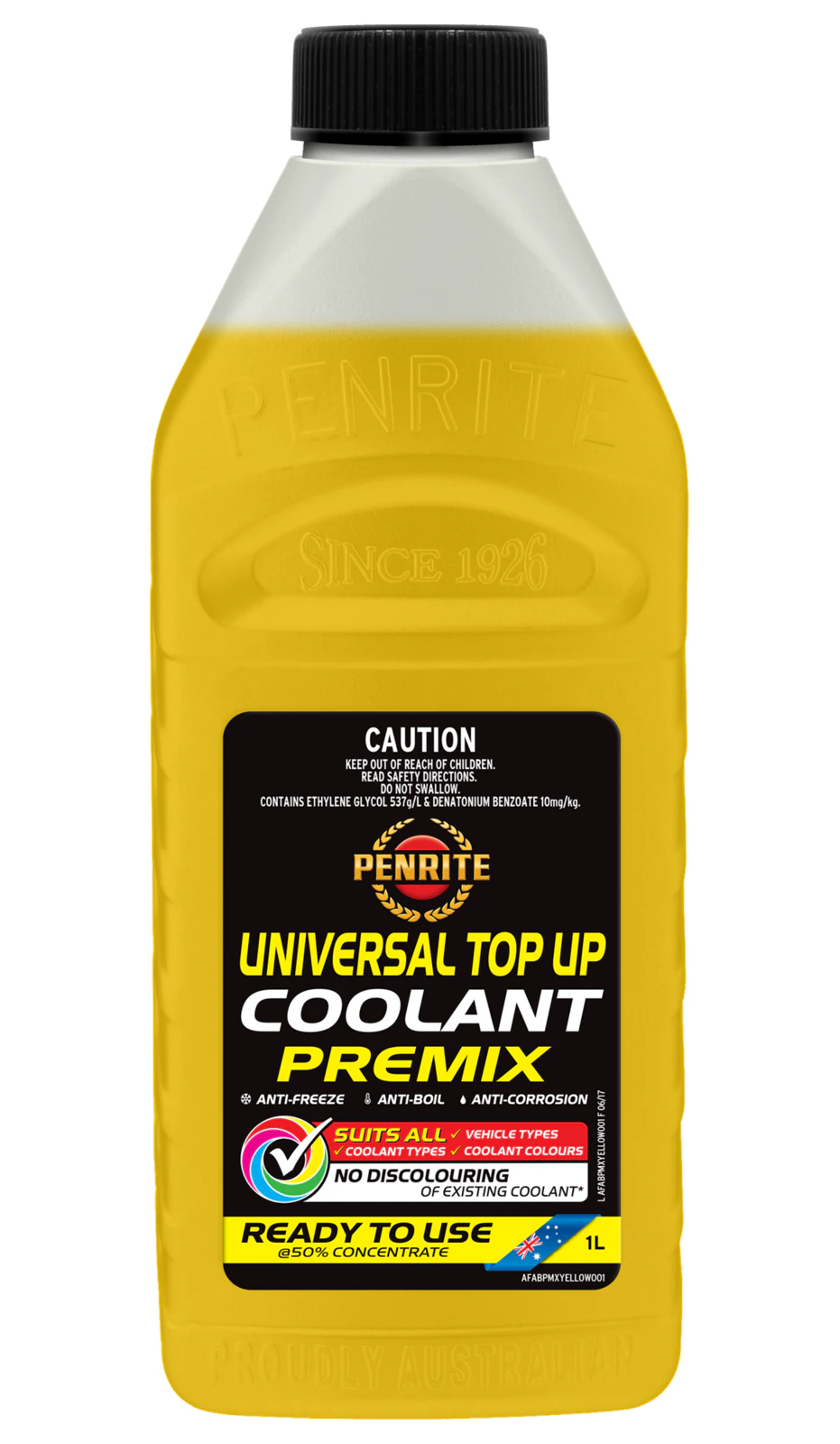 Penrite Universal Top Up Coolant Premix 1l AFABPMXYELLOW001