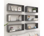 vidaXL Wall Cube Shelves 6 pcs Grey 60x15x23 cm Engineered Wood