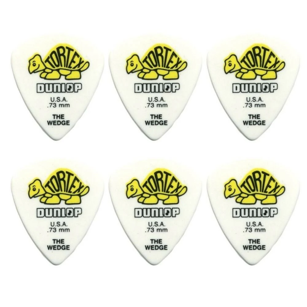 6 x Jim Dunlop Tortex Wedge 0.73mm Guitar Picks 424R USA Basic Pack