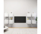 vidaXL Wall Mounted TV Cabinets 8 pcs High Gloss White 30.5x30x30 cm