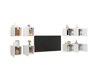 vidaXL Wall Mounted TV Cabinets 8 pcs High Gloss White 30.5x30x30 cm