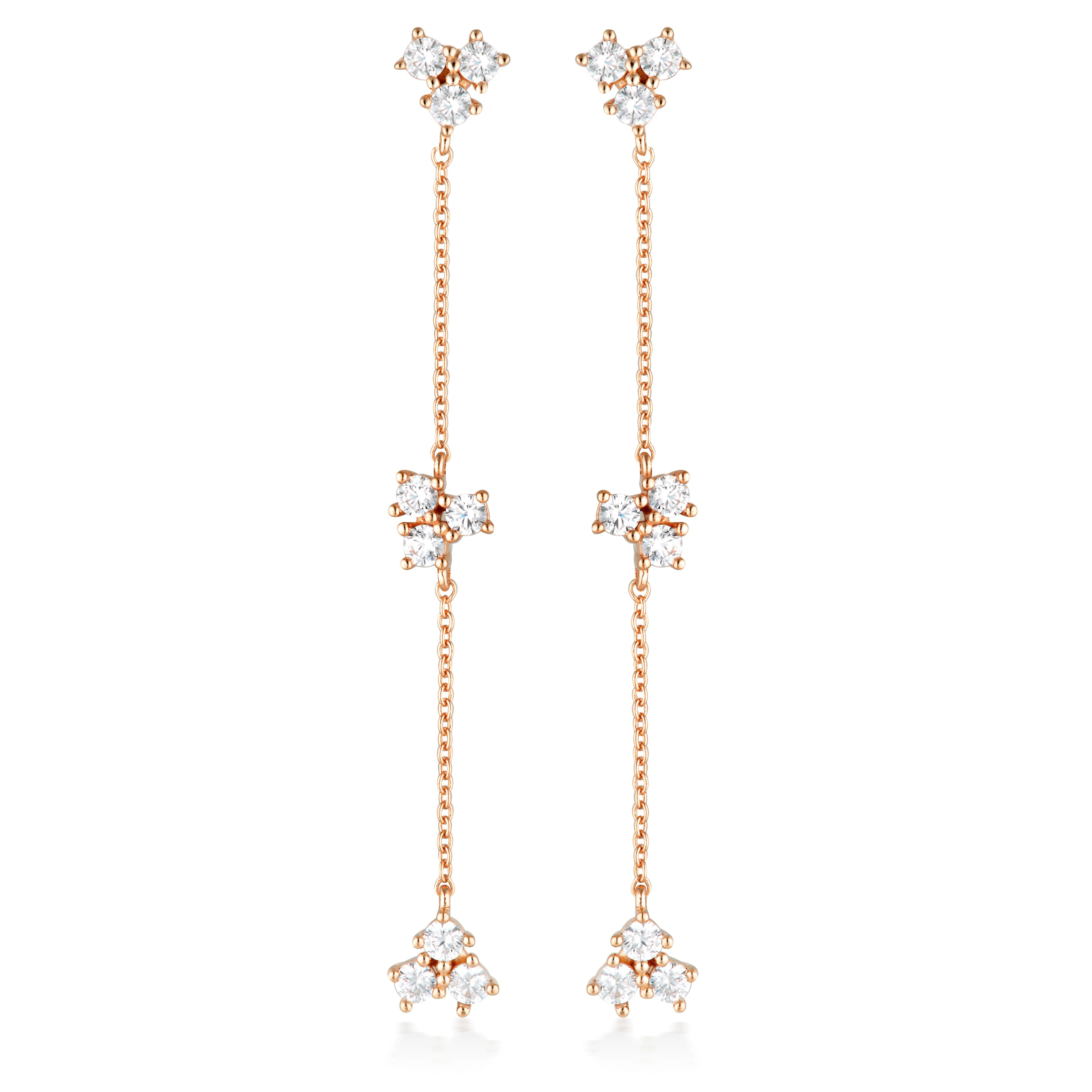 GEORGINI THE LAYERED EDIT TROIS EARRINGS ROSE GOLD