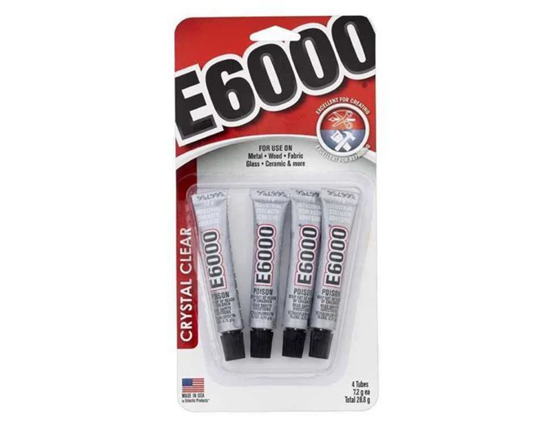 E6000 Crystal Clear Mini Glue Tubes 4 Pack