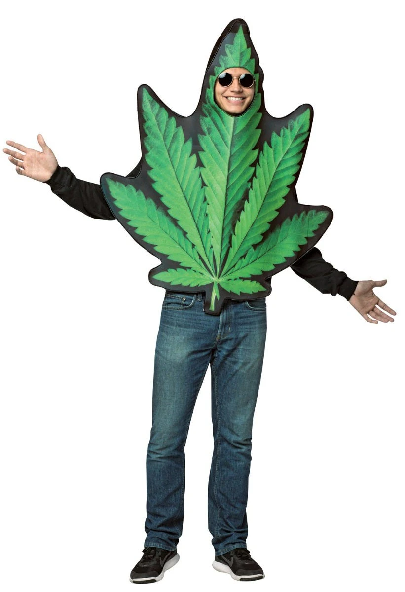 Giant Green Pot Leaf Adult's Funny Dress Up Costume