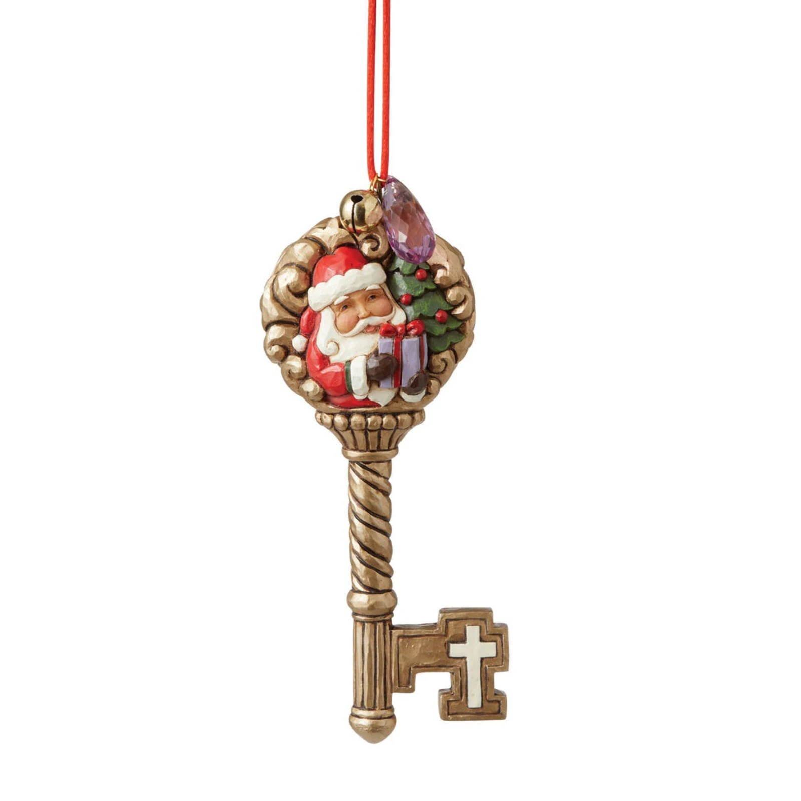 Jim Shore Heartwood Creek Santa's Magic Key Christmas Hanging Ornament