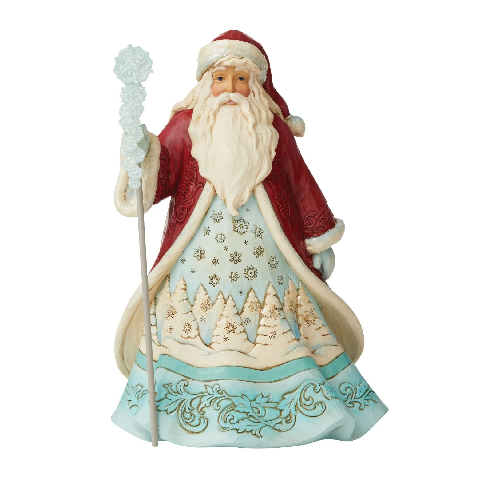 Jim Shore Heartwood Creek Wonderland Christmas Santa with Snowflaked Staff