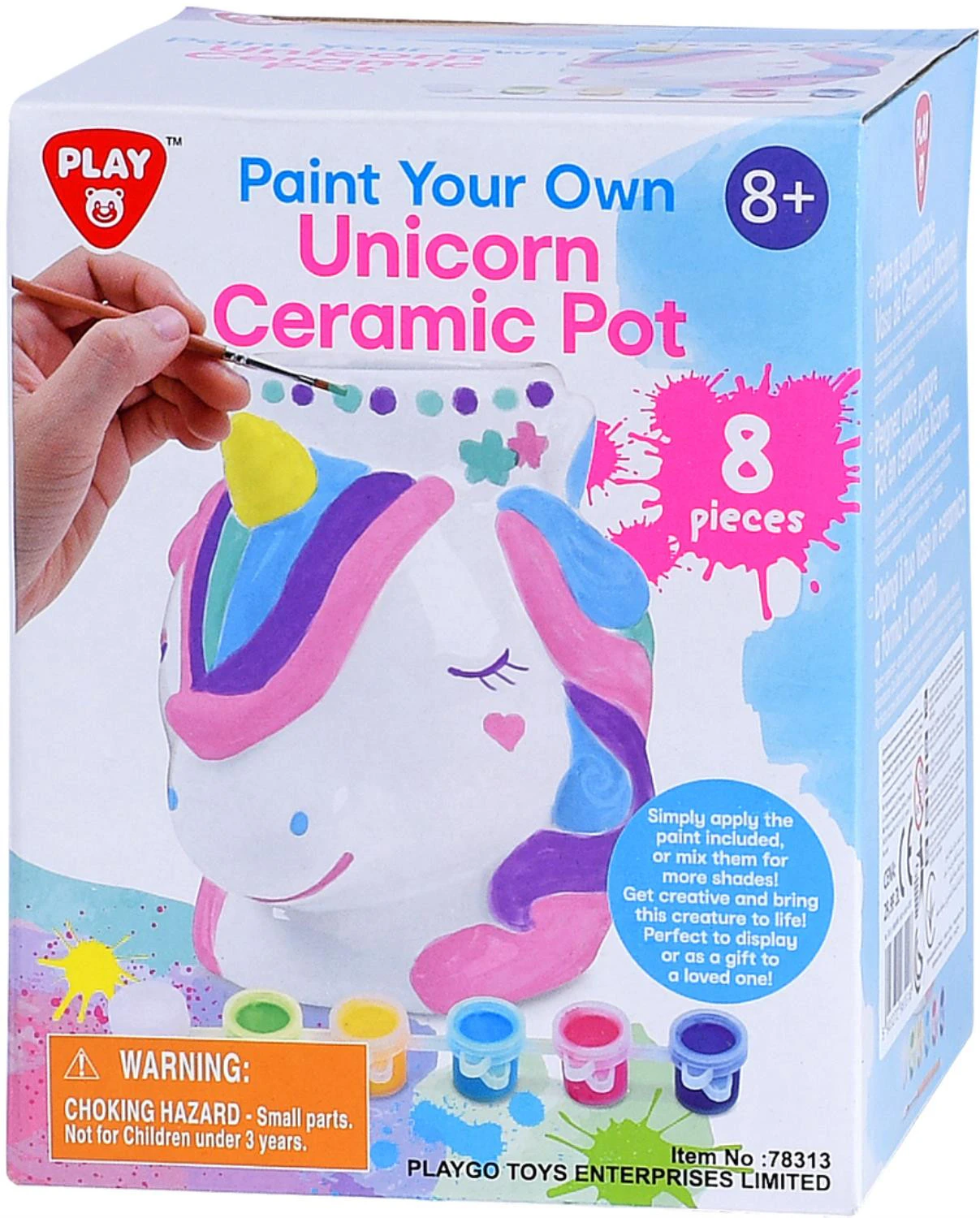 Paint Your Own - Unicorn Ceramic Pot - 8 Pcs