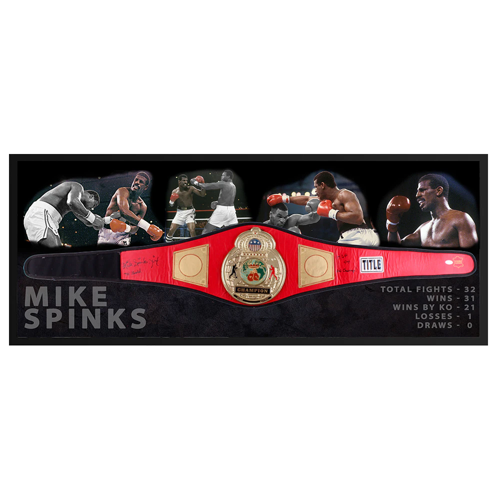 Boxing - Mike "Jinx" Spinks Signed & Framed Heavyweight Champions Belt (JSA Hologram)