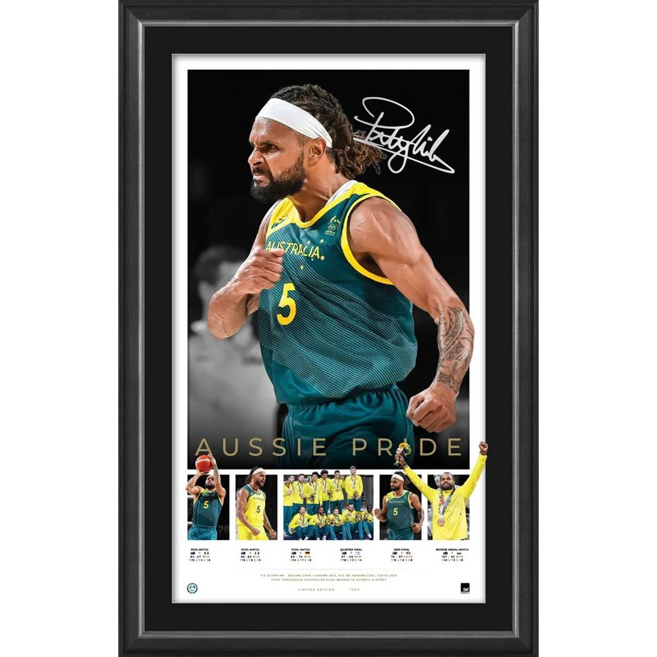 Olympics - Patty Mills Signed & Framed Limited Edition Tokyo 2020 Icon Series Print