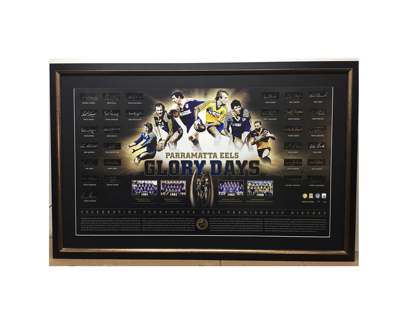 Parramatta Eels - Signed & Framed Limited Edition 'Glory Days' Lithograph