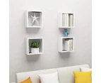 vidaXL Wall Cube Shelves 4 pcs White 30x15x30 cm