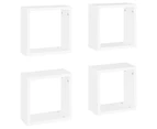 vidaXL Wall Cube Shelves 4 pcs White 30x15x30 cm