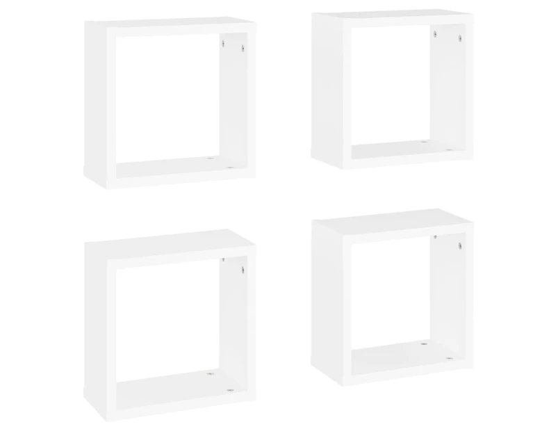 vidaXL Wall Cube Shelves 4 pcs White 30x15x30 cm