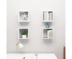 vidaXL Wall Cube Shelves 4 pcs White 30x15x30 cm