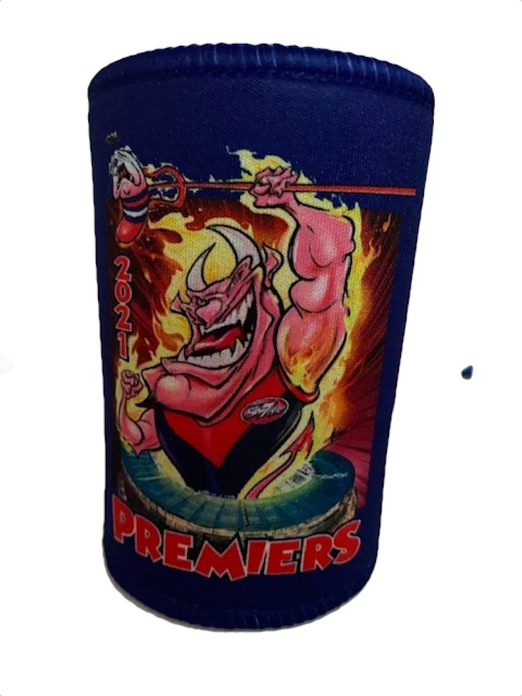 Demons Premiers 2021 Mascot Paul Harvey Design Can Cooler Stubby Holder