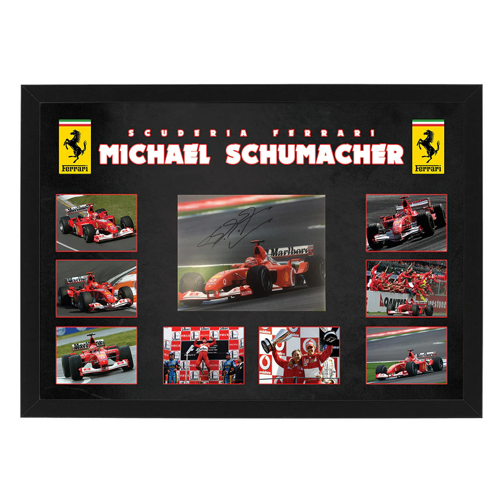 F1 - Michael Schumacher Signed & Framed Photo Collage