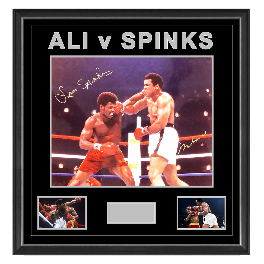 Boxing - Muhammad Ali & Leon Spinks - Dual Signed & Framed 16x20 Photo