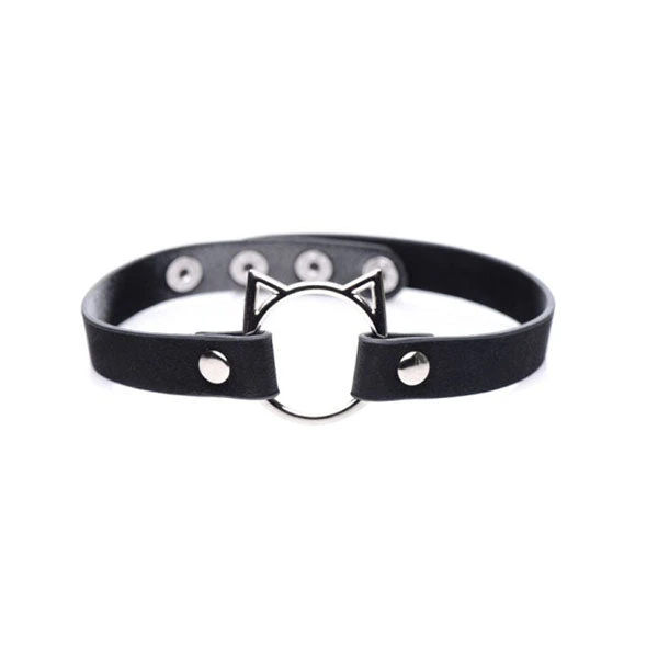 Kinky Kitty Ring Slim Choker - Black