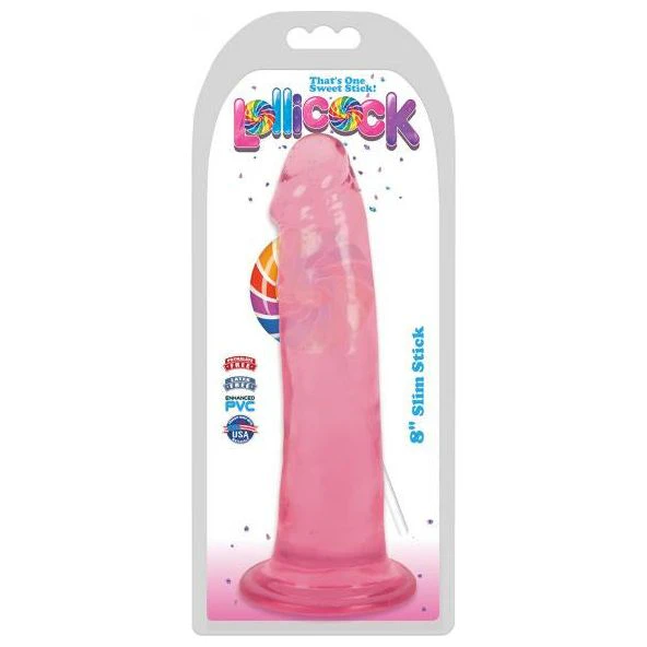 Curve Toys 8 Inch Slim Stick Cherry Ice Dildo Model Ctd 8s, Unisex, Pleasure Enhancer, Translucent Red  Introducing The Curve Toys