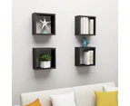 vidaXL Wall Cube Shelves 4 pcs Black 30x15x30 cm