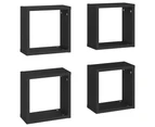 vidaXL Wall Cube Shelves 4 pcs Black 30x15x30 cm