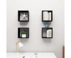 vidaXL Wall Cube Shelves 4 pcs Black 30x15x30 cm