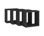 vidaXL Wall Cube Shelves 4 pcs Black 30x15x30 cm